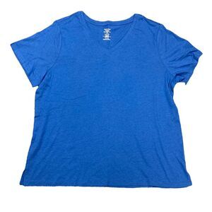 Member's Mark Ladies Essential Soft Short Sleeve V Neck Tee - Primary Blue